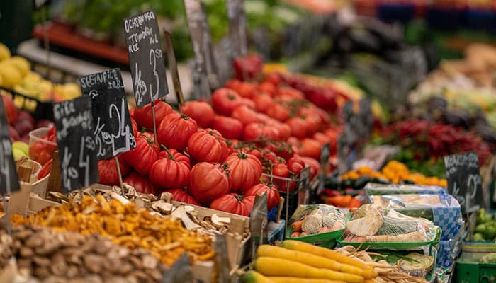 Food stall in Halifax Borough Market