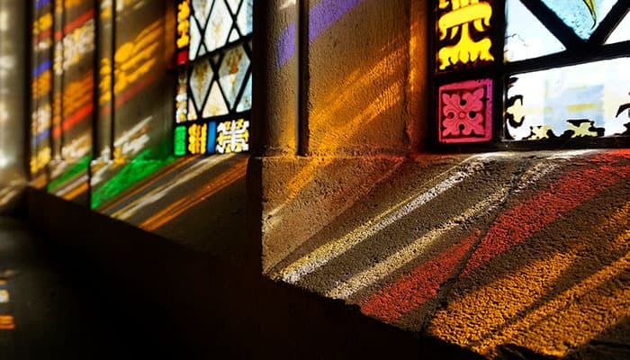 Stain glass window in Halifax Minster